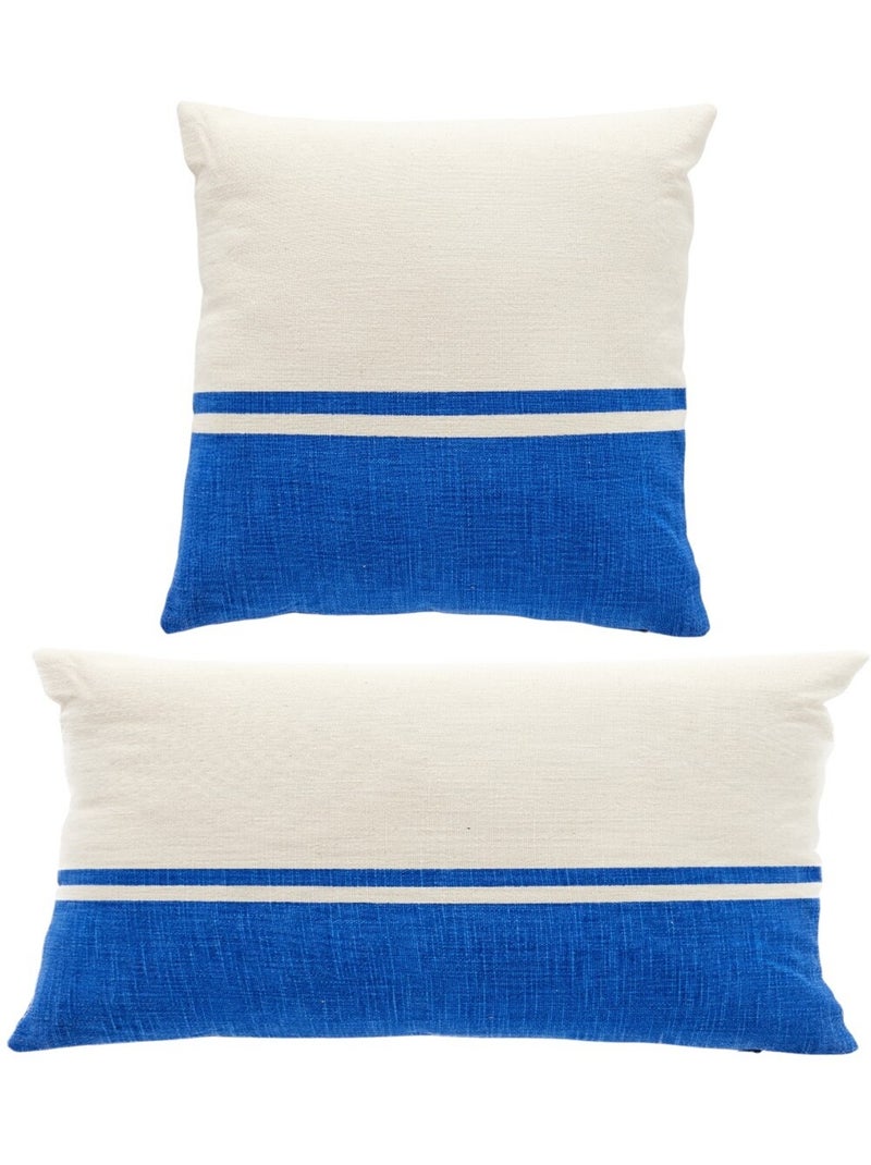 Lot de 2 coussins déhoussables bicolores SUMMER Bleu - Kiabi