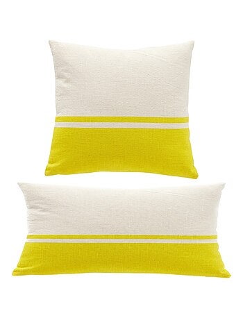 Lot de 2 coussins déhoussables bicolores SUMMER