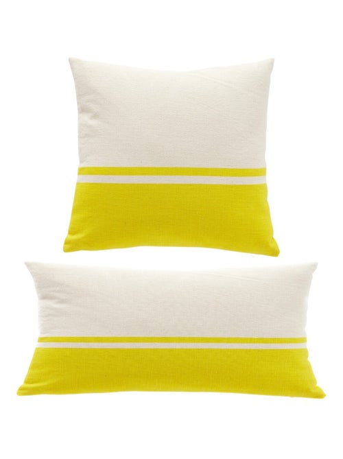 Lot de 2 coussins déhoussables bicolores SUMMER - Kiabi