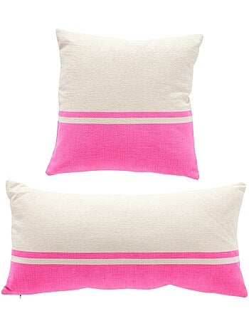 Lot de 2 coussins déhoussables bicolores SUMMER