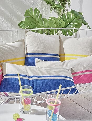 Lot de 2 coussins déhoussables bicolores SUMMER