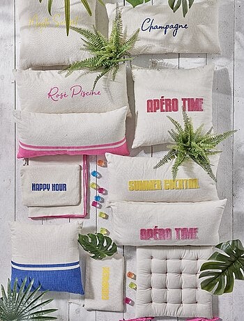 Lot de 2 coussins déhoussables bicolores SUMMER