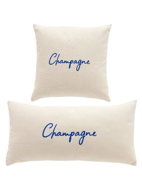 Lot de 2 coussins déhoussables brodés SUMMER - Kiabi