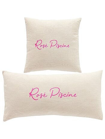 Lot de 2 coussins déhoussables brodés SUMMER