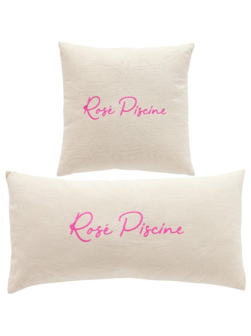 Lot de 2 coussins déhoussables brodés SUMMER - Kiabi