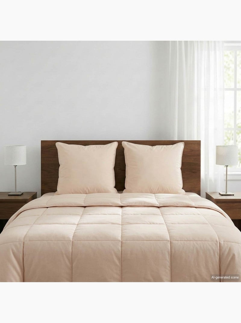Lot de 2 coussins en kapok certifié oeko-tex housse coton 50x50 - vidaxl Beige - Kiabi
