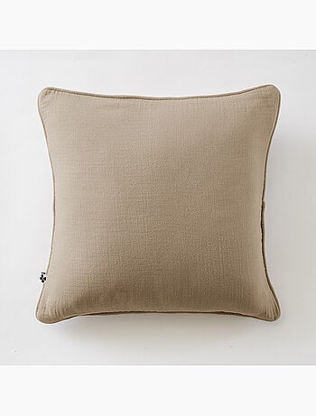 Lot de 2 coussins – Gaze de coton -Déhoussables zip – Passepoil