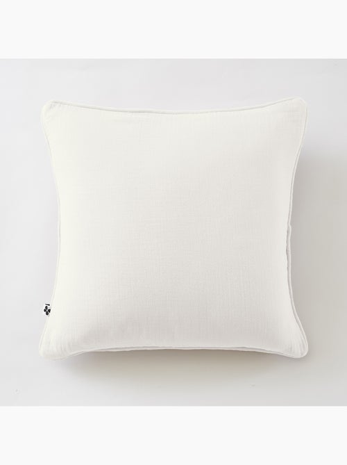 Lot de 2 coussins – Gaze de coton -Déhoussables zip – Passepoil - Kiabi