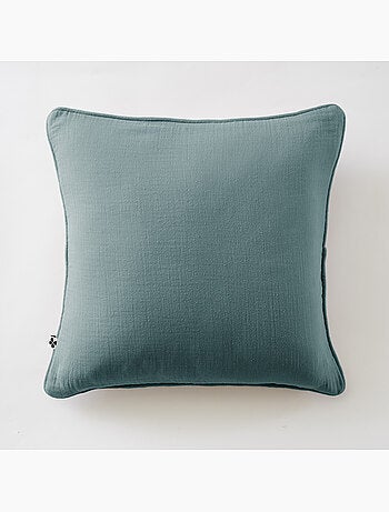 Lot de 2 coussins – Gaze de coton -Déhoussables zip – Passepoil