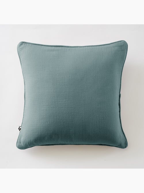 Lot de 2 coussins – Gaze de coton -Déhoussables zip – Passepoil - Kiabi