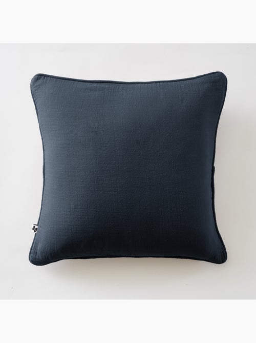 Lot de 2 coussins – Gaze de coton -Déhoussables zip – Passepoil - Kiabi