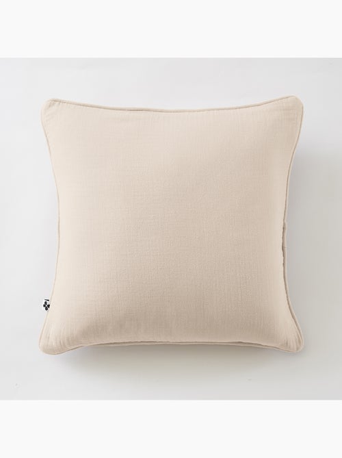 Lot de 2 coussins – Gaze de coton -Déhoussables zip – Passepoil - Kiabi