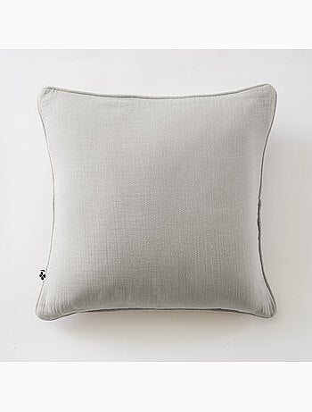 Lot de 2 coussins – Gaze de coton -Déhoussables zip – Passepoil