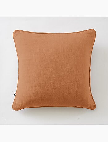 Lot de 2 coussins – Gaze de coton -Déhoussables zip – Passepoil