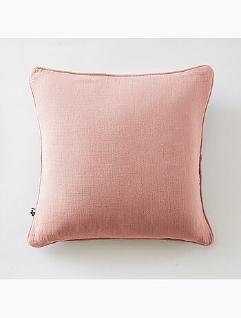 Lot de 2 coussins – Gaze de coton -Déhoussables zip – Passepoil