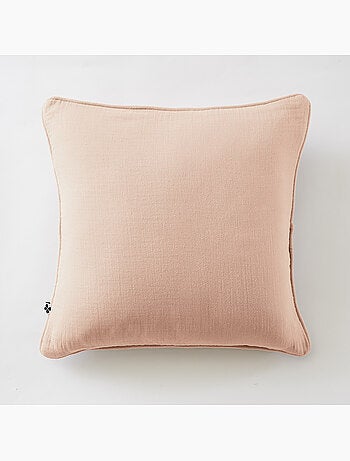 Lot de 2 coussins – Gaze de coton -Déhoussables zip – Passepoil