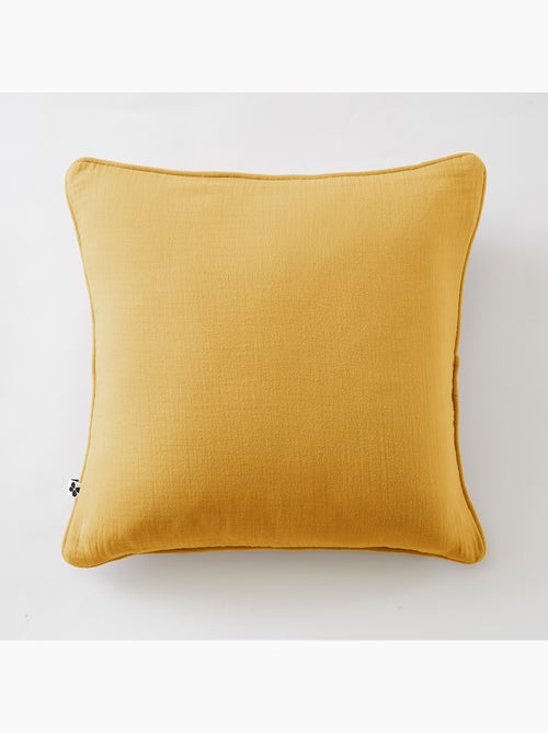 Lot de 2 coussins – Gaze de coton -Déhoussables zip – Passepoil - Kiabi