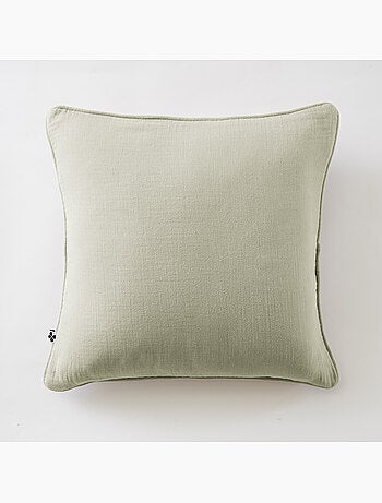 Lot de 2 coussins – Gaze de coton -Déhoussables zip – Passepoil