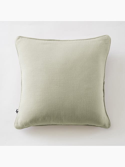 Lot de 2 coussins – Gaze de coton -Déhoussables zip – Passepoil - Kiabi