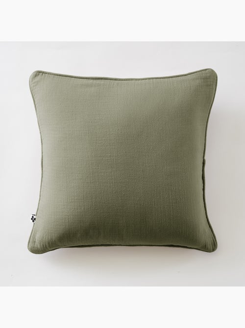 Lot de 2 coussins – Gaze de coton -Déhoussables zip – Passepoil - Kiabi