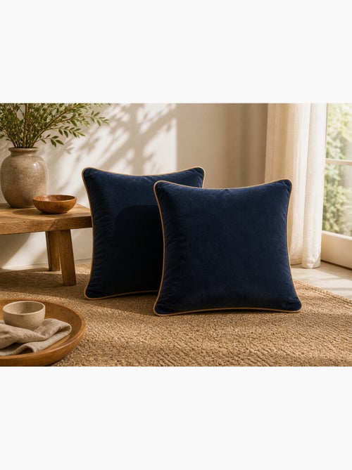 Lot de 2 Coussins Velours de Coton – Déhoussables avec zip – CÉSAR - Kiabi