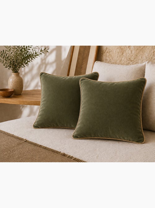 Lot de 2 Coussins Velours de Coton – Déhoussables avec zip – CÉSAR - Kiabi