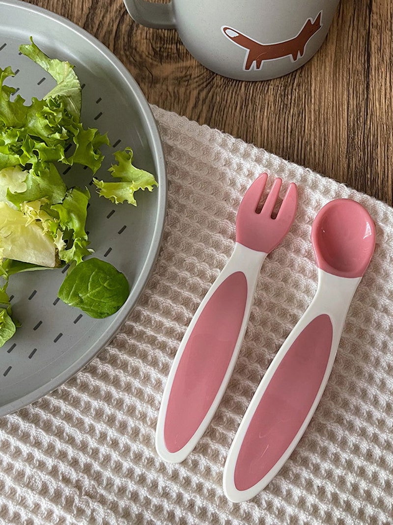 Lot de 2 couverts bébé ergonomiques 4 mois Rose - Kiabi