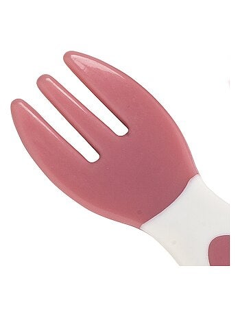 Couverts Bébé en Silicone doux Vieux Rose