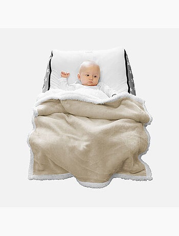 Lot de 2 couvertures, plaids polaires pour bébé en flanelle et sherpa ultra doux - Monsieur Bébé