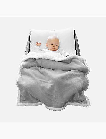 Lot de 2 couvertures, plaids polaires pour bébé en flanelle et sherpa ultra doux - Monsieur Bébé
