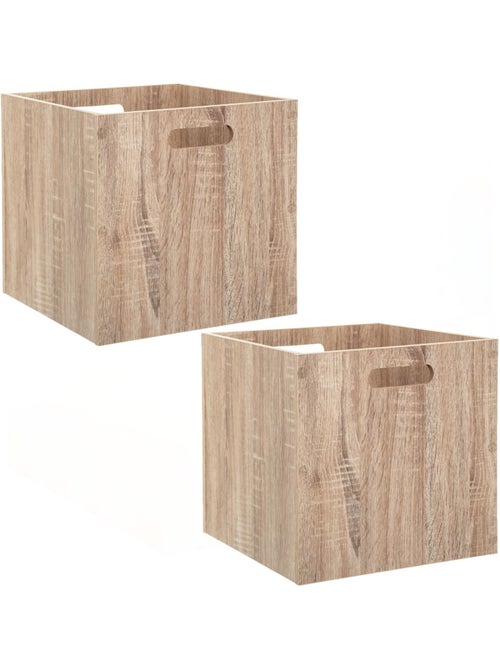 Lot de 2 cubes de rangement effet bois MIX'N MODUL - Kiabi