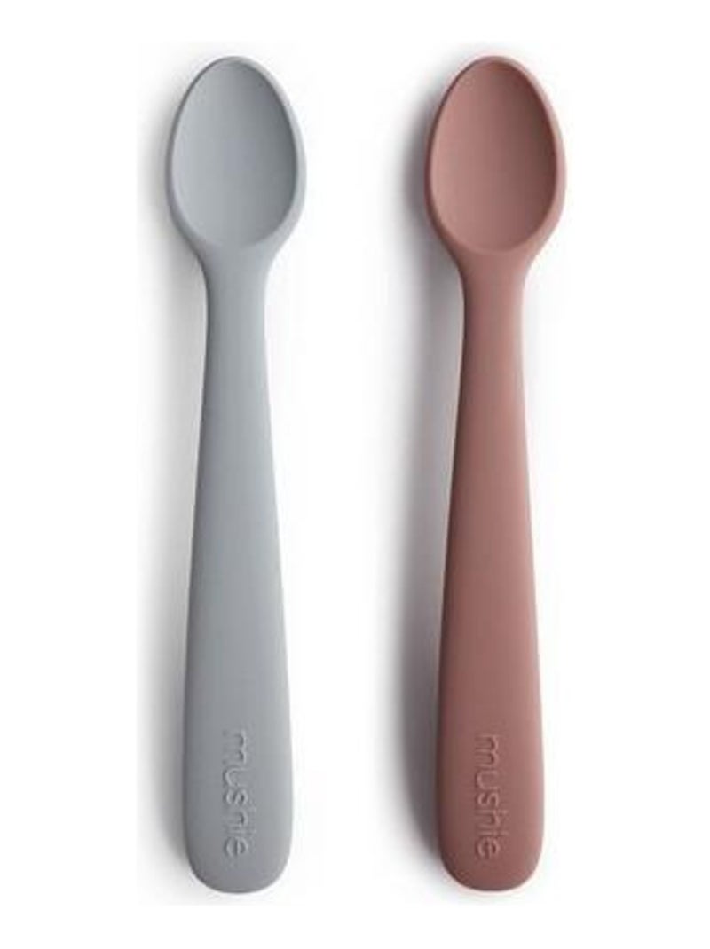 Lot de 2 cuillères bébé silicone Mauve / Gris Beige gris - Kiabi