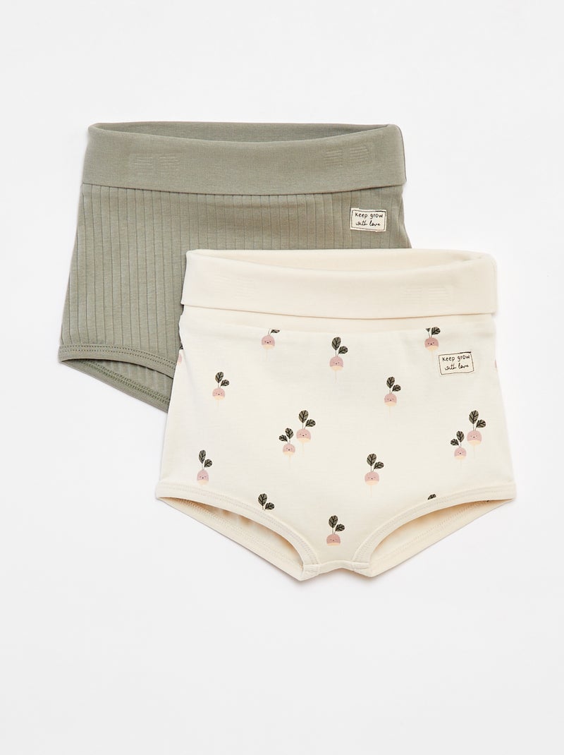 Lot de 2 culottes à enfiler BLANC - Kiabi