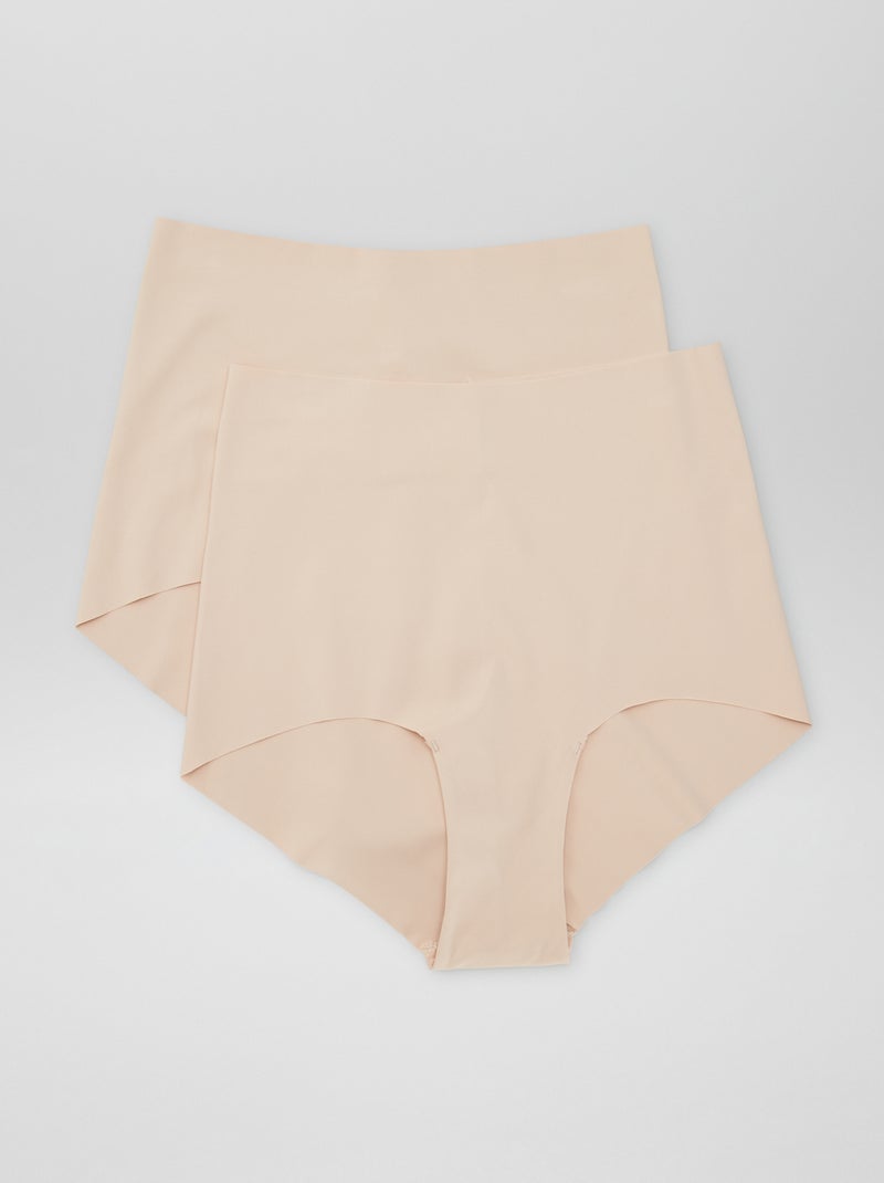 Lot de 2 culottes à taille haute invisible Beige - Kiabi