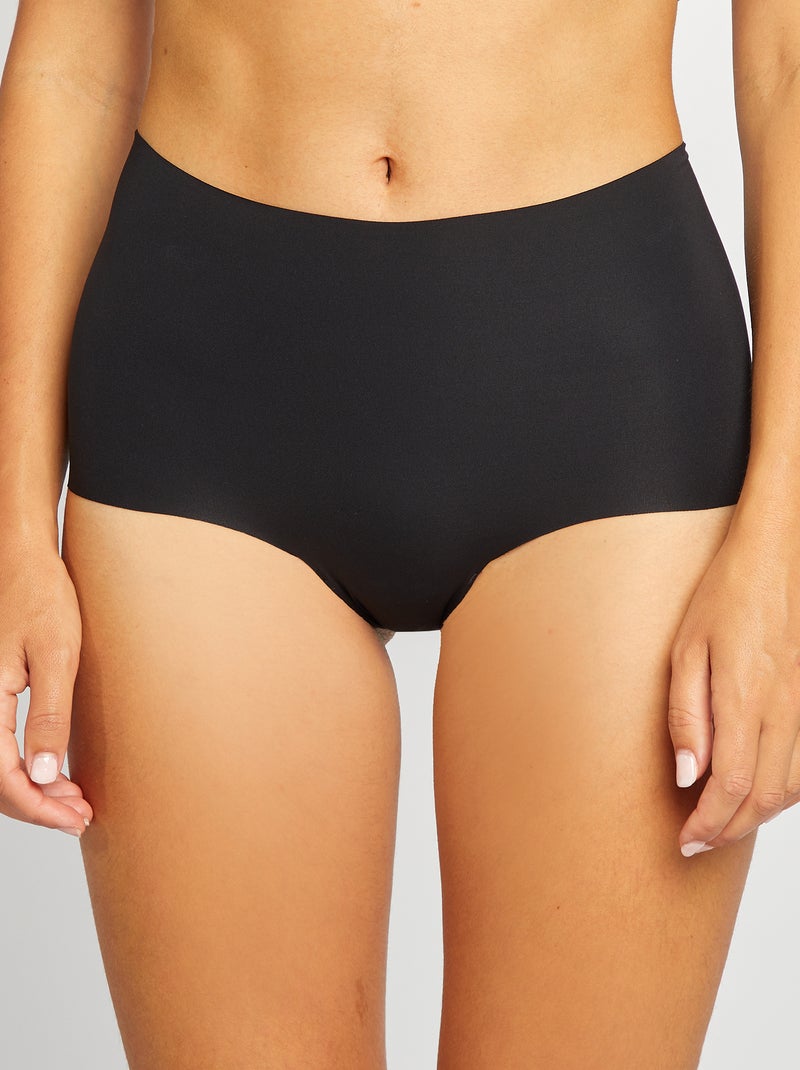 Lot de 2 culottes à taille haute invisible Noir - Kiabi