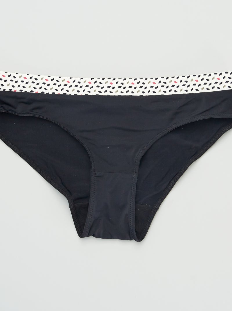 Lot de 2 culottes avec imprimés 'Envie de lingerie' noir/blanc - Kiabi