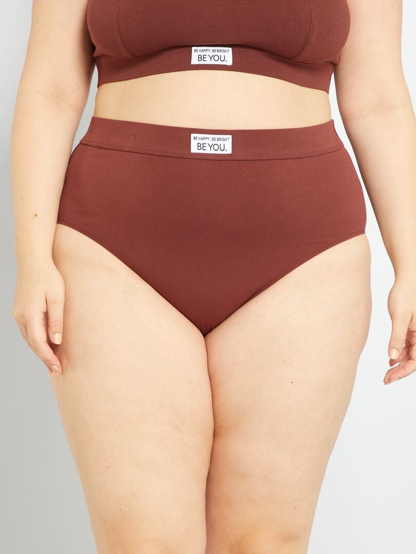 Lot de 2 culottes coton bordeaux/rose - Kiabi
