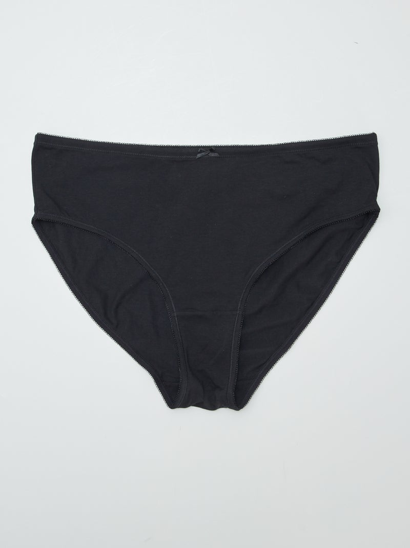 Lot de 2 culottes coton Noir - Kiabi