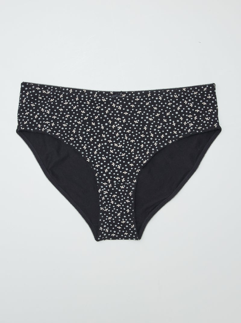 Lot de 2 culottes coton Noir - Kiabi