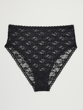 Lot de 2 culottes dentelle taille haute