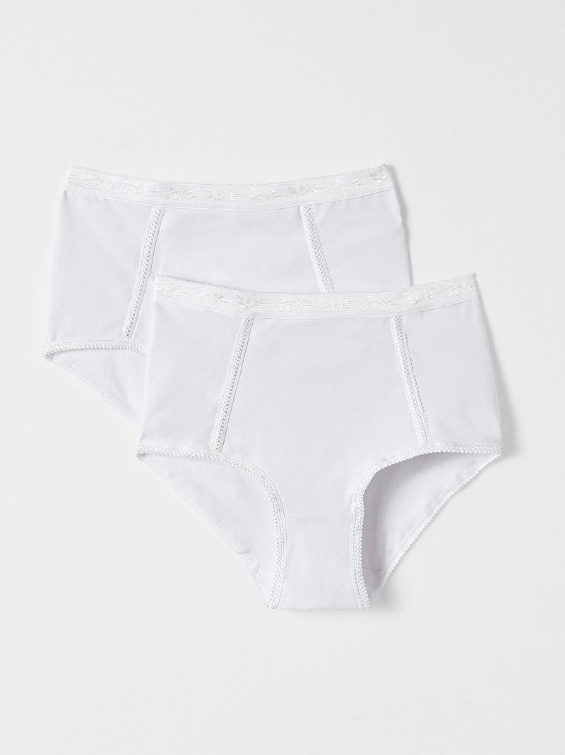 Lot de 2 culottes effet ventre plat Perfect Fit by Damart - Damart Blanc - Kiabi