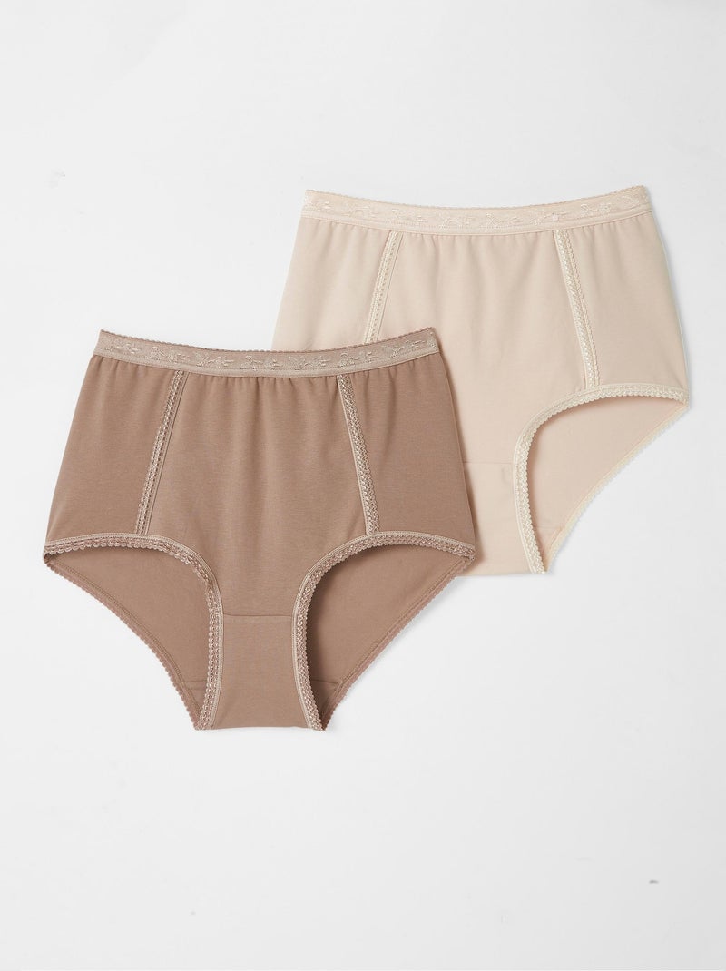 Lot de 2 culottes effet ventre plat Perfect Fit by Damart - Damart Rose - Kiabi