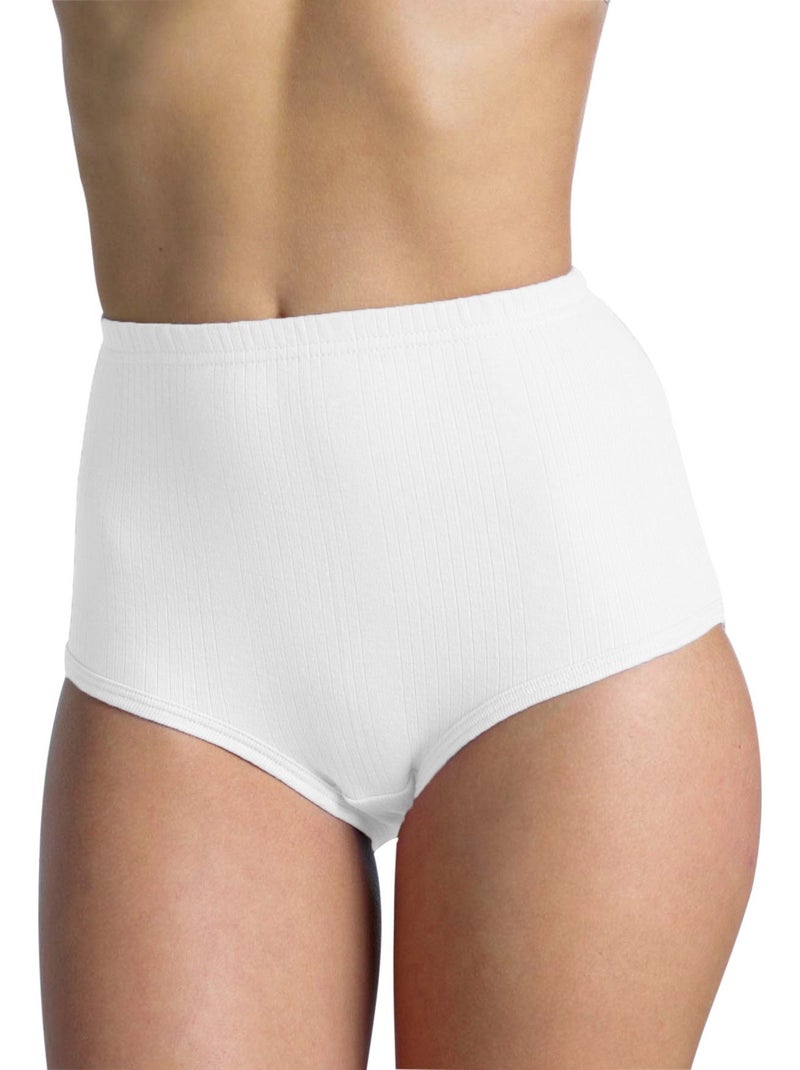 Lot de 2 culottes en côtes extensibles - DAXON Blanc Blanc - Kiabi