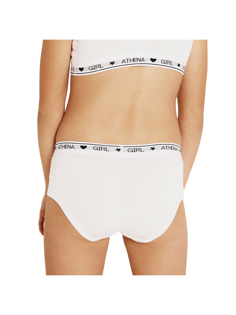 Lot de 2 culottes fille Coton Ultra Doux Athena Blanc Rose - Kiabi