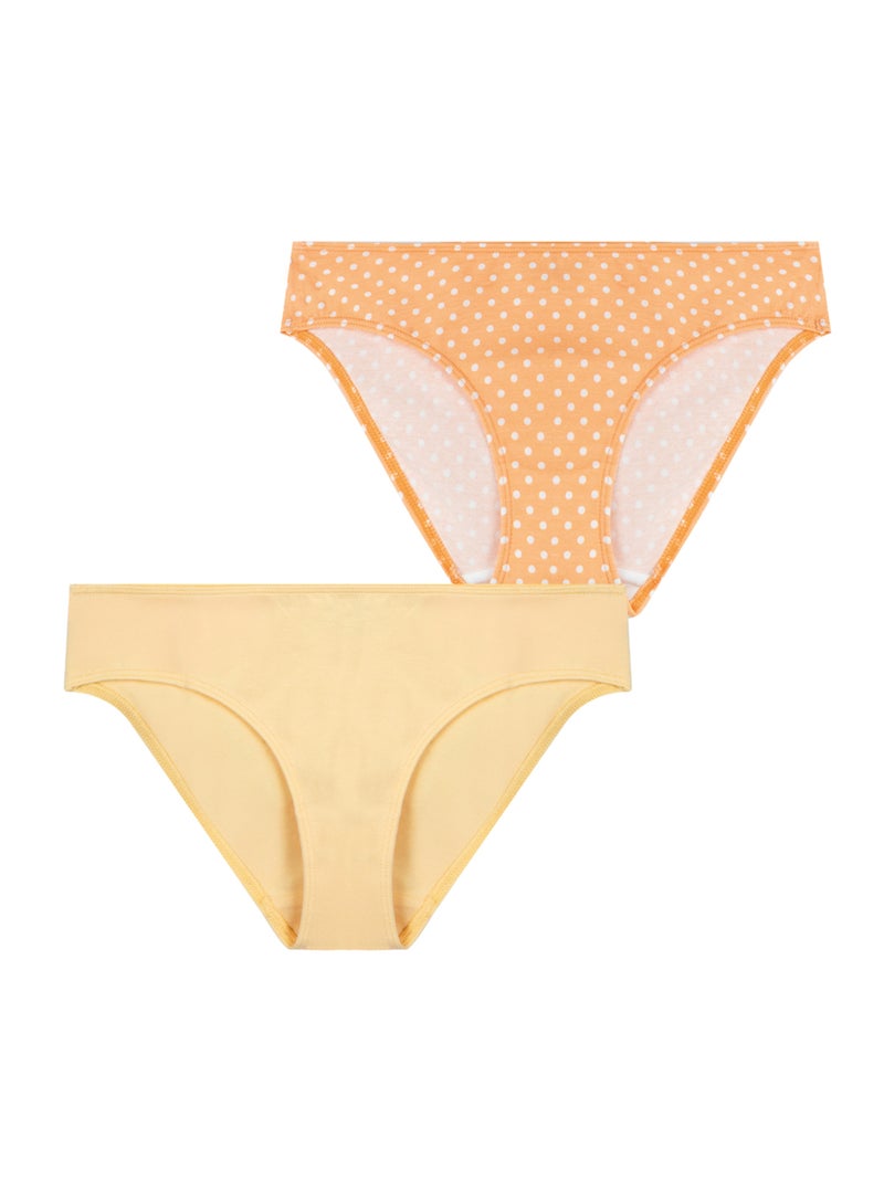 Lot de 2 culottes fille My Petit Prix Athena Vert/Orange - Kiabi