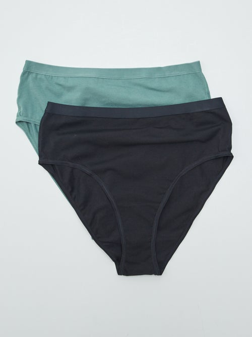 Lot de 2 culottes hautes - collection facile à enfiler - Kiabi