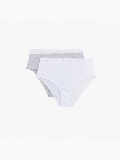 LOT DE 2 CULOTTES HAUTES COTON - RougeGorge Lingerie - Kiabi