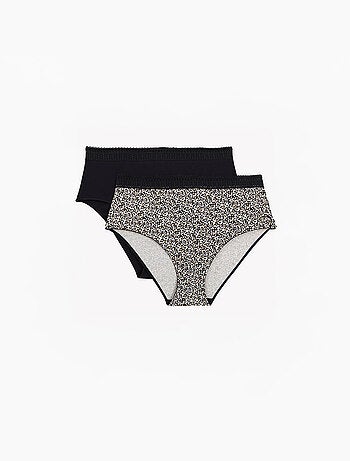 LOT DE 2 CULOTTES HAUTES COTON BIO - RougeGorge Lingerie