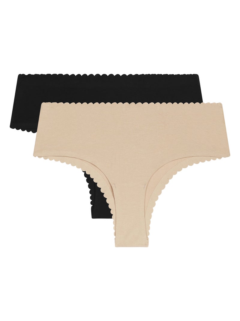 Lot de 2 culottes hipster Body Touch Easy Beige - Kiabi