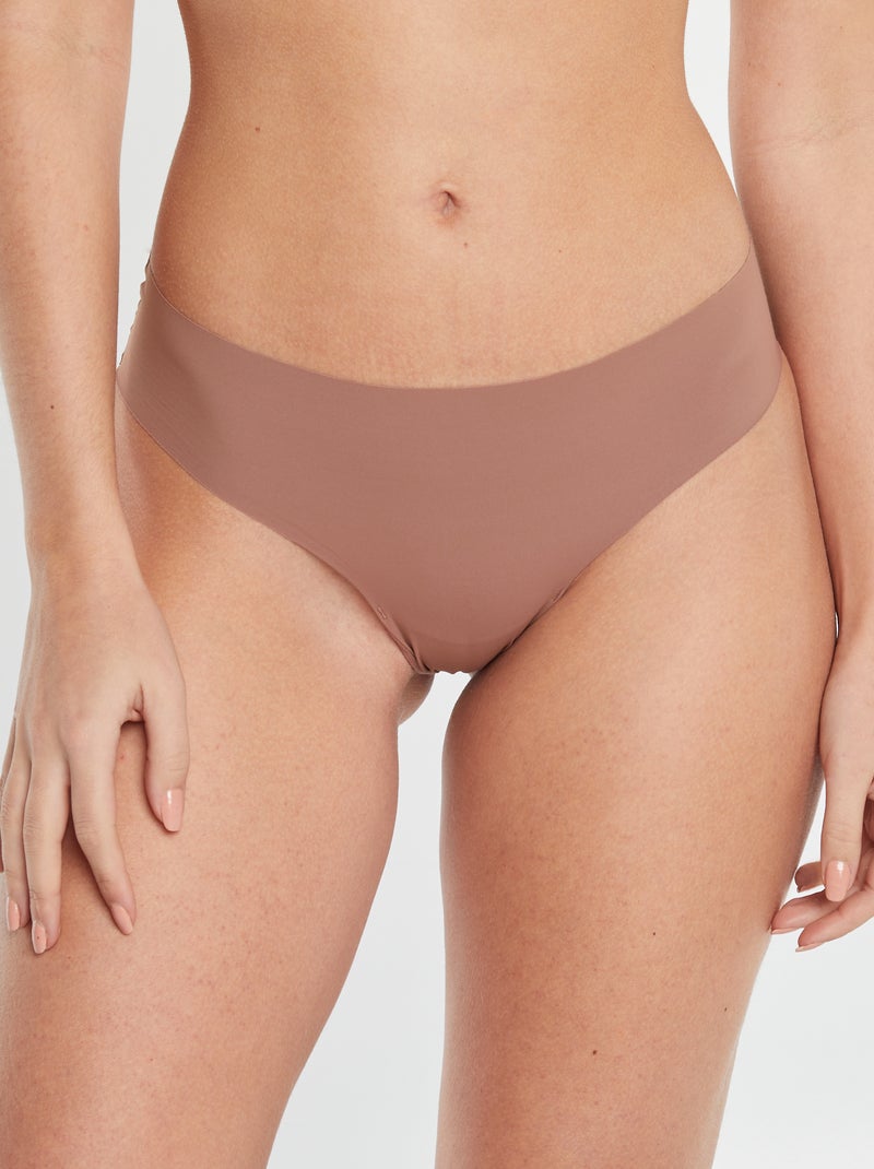 Lot de 2 culottes invisibles en microfibre Marron - Kiabi